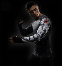 Load image into Gallery viewer, 2017 Marvel Superhero Winter Soldier Bucky 3D Men T Shirt Fitness Crossfit T-Shirt Long Sleeve Compression Shirt Mens MMA